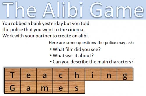 Adapting the alibi game – part 1 – TeachingGamesEFL.com – by Mike Astbury