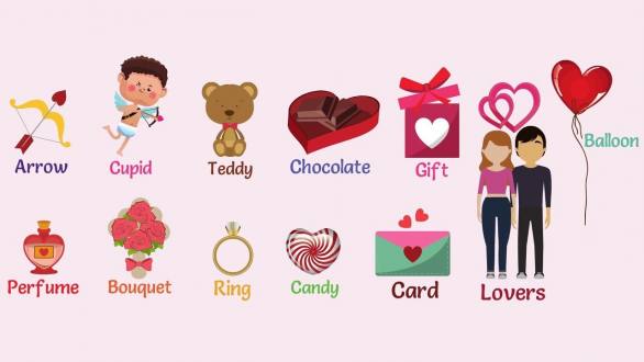English for Kids - Valentine's Day Vocabulary for Kids - YouTube