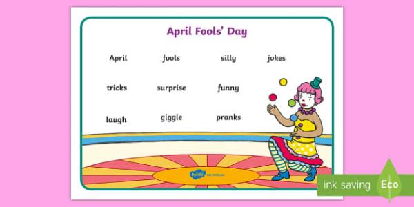 April Fools' Day Vocabulary Mat - ESL Topics Resources