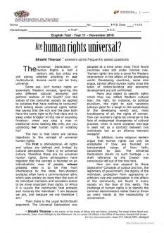 Are Human Rights Universal? - Test on Multiculturalism - English ESL Worksheets