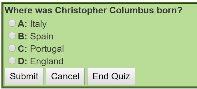 Christopher Columbus Quiz