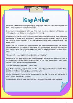 KING ARTHUR'S LEGEND worksheet - Free ESL printable worksheets made by teachers