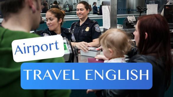 Travel English - At the Airport - How to Go Through Customs and Check in - YouTube