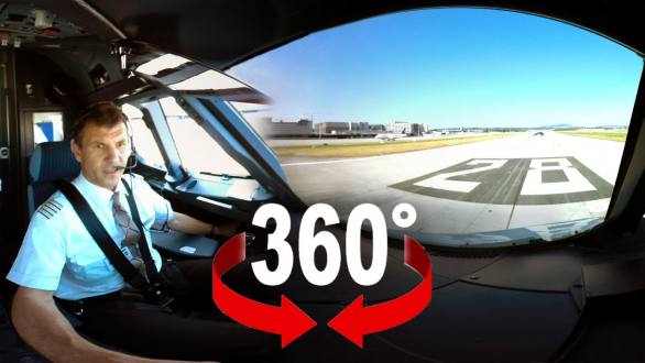 360° cockpit view | SWISS Airbus A320 | Zurich – Geneva - YouTube