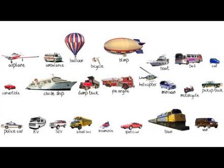 Transportation - Picture Vocabulary Review - YouTube