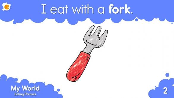 I Eat With A Fork - Dinnertime Vocabulary and Pattern Practice - YouTube