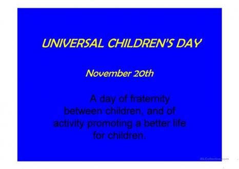 Universal Children's Rights - English ESL Powerpoints