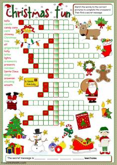 Christmas fun - crossword - Interactive worksheet