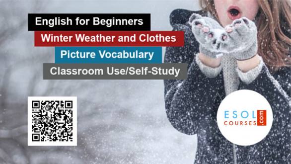English for Beginners - Vocabulary for Winter Weather, Clothes and Activities