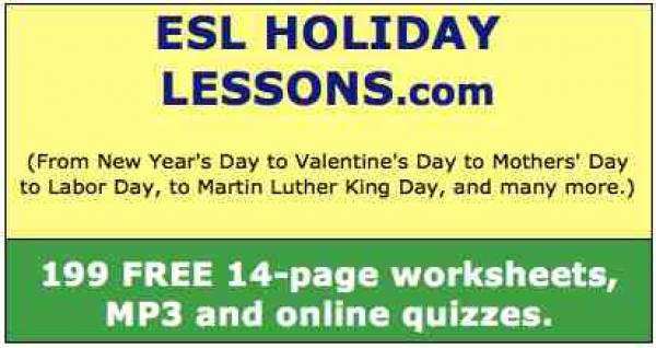 ESL Holiday Lessons: English Lesson on Chinese New Year's Day