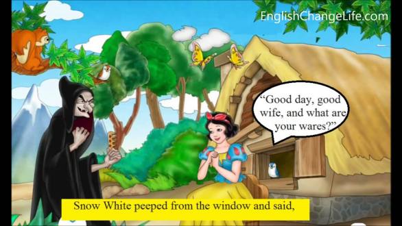 Learn English through story Snow White and the seven Dwarfs lever 1 - YouTube