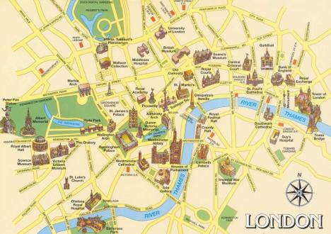 Tim's box LONDON MAP Landmarks ESL english