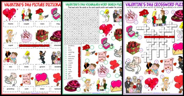 Valentine's Day ESL Printable Vocabulary Worksheets