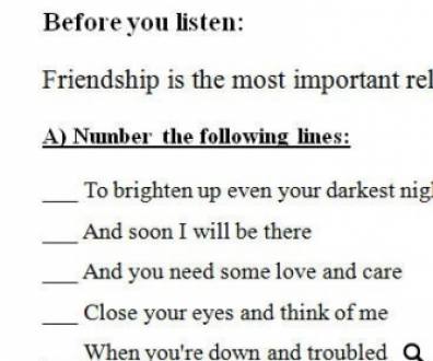 Song Worksheet: You've Got a Friend by Carole King (WITH VIDEO)