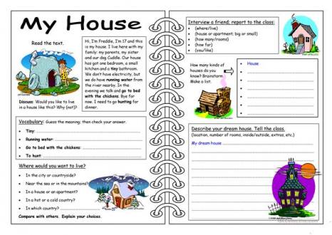 Four Skills Worksheet - My House - English ESL Worksheets for distance learning and physical classrooms