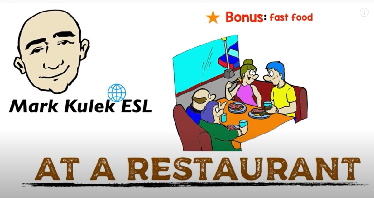 At A Restaurant - ordering food | Mark Kulek - ESL - YouTube