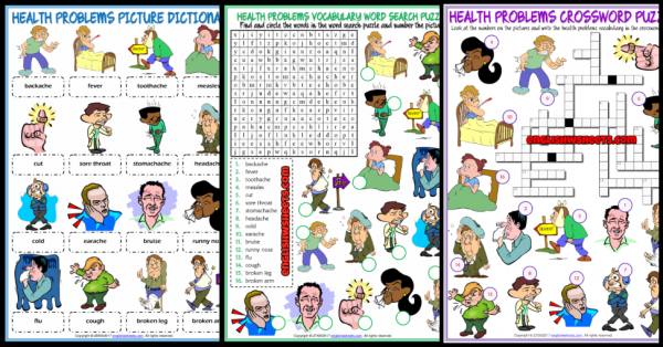 Health Problems ESL Vocabulary Worksheets