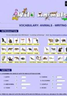 ESL - English Exercises: Wild Animals 1 - Writing