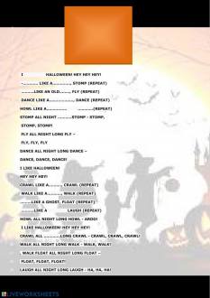 Halloween stomp song - Interactive worksheet