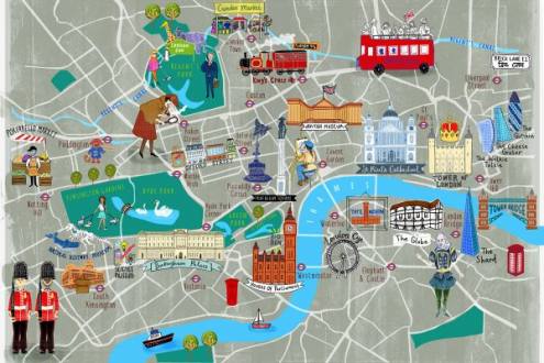 London Tourist Map - Hand Drawn Maps
