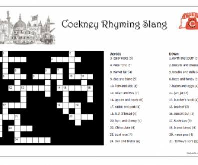 London's Cockney Rhyming Slang Crossword