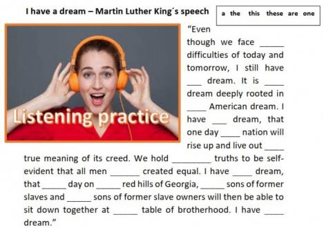 I have a dream - Martin Luther King-s Partial Speech worksheet