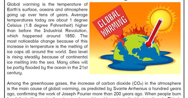 Global Warming Reading Comprehension, Worksheets, Flashcards
