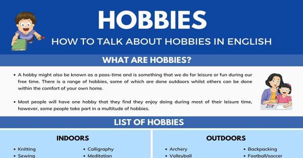 Talking About Hobbies | List of Hobbies for Men and Women • 7ESL
