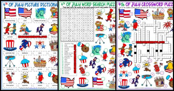 4th of July ESL Vocabulary Worksheets