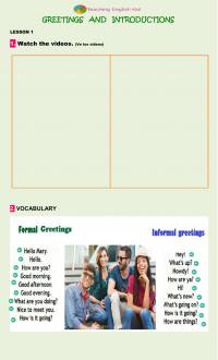 Greeting and introductions worksheet