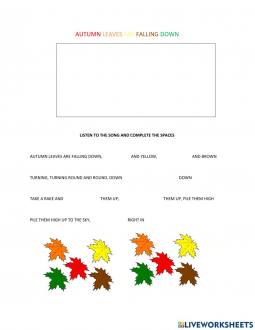 Autumn leaves are falling down worksheet