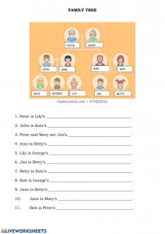 Family Tree online worksheet