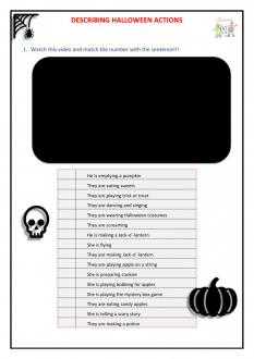 Halloween - Describing actions worksheet
