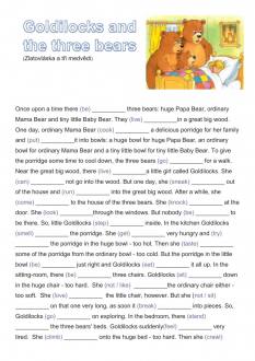 Goldilocks and the three bears free online exercise