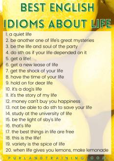 Best English Idioms about LifeLearn English for free!PurlandTraining.com