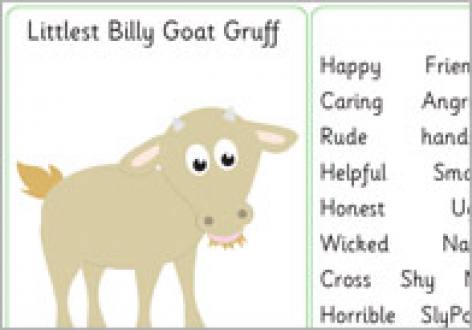 Early Learning Resources Three Billy Goats Gruff Character Writing Frames