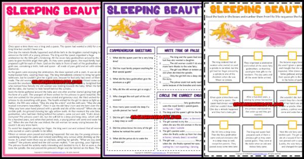 Sleeping Beauty ESL Reading Comprehension Worksheets