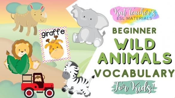 Wild Animals! Beginner ESL Vocabulary Video for Kids: English for Young Learners - YouTube