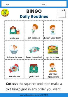 Daily Routine Worksheets | Games4esl