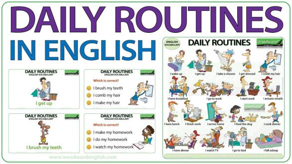 Daily Routines in English - Vocabulary - YouTube