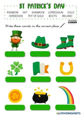St. Patrick's day - reading worksheet